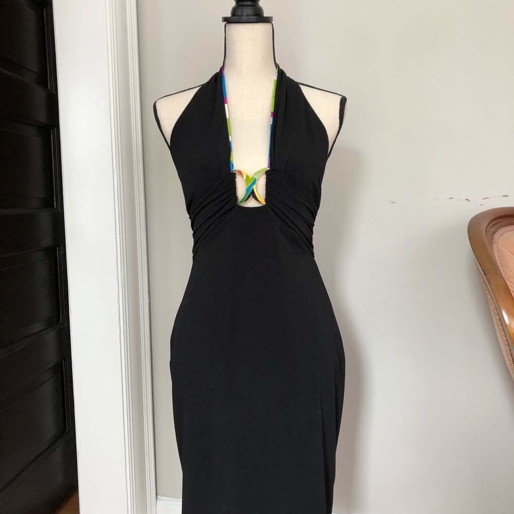 Caché Black Halter Dress